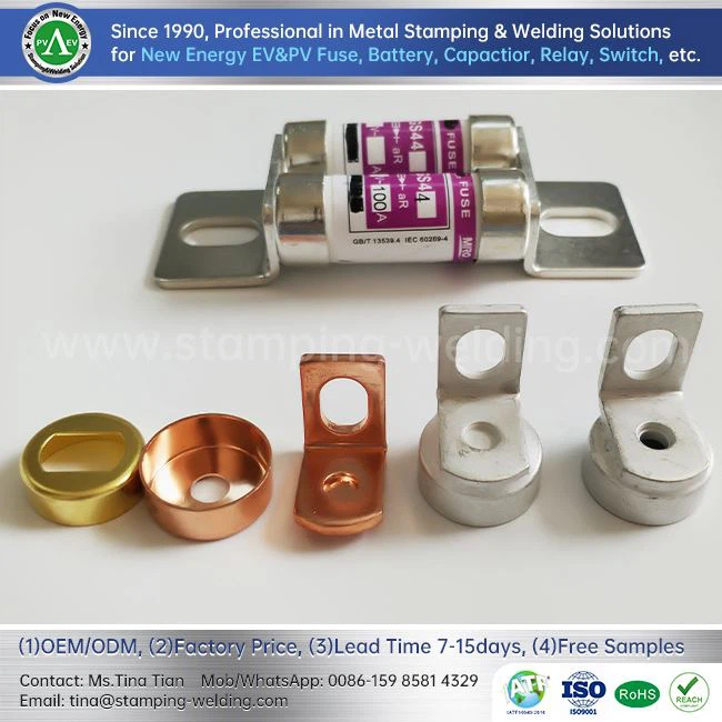 Copper End Cap Joined By Tin Brazing For EV Fuse