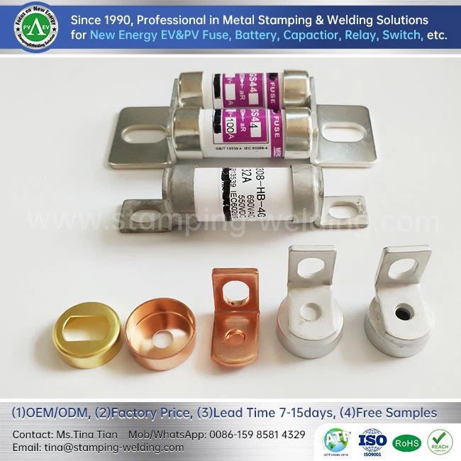 Copper End Cap Joined By Tin Brazing For EV Fuse