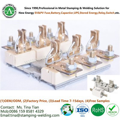 Медный держатель для плавкой вставки ножевого типа