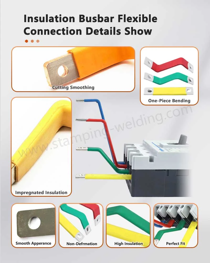 Copper Busbar with Orange Heat Shrink Tube Details Show Copper Busbar with Orange Heat Shrink Tube Details Show